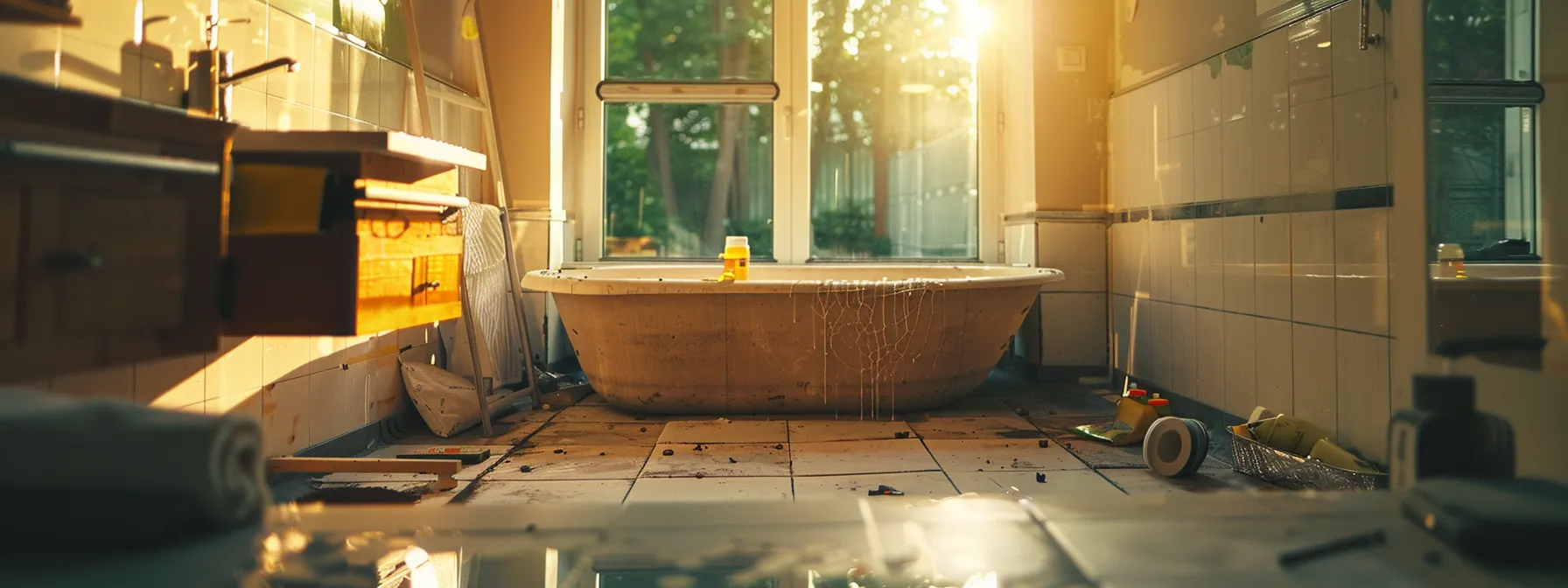 a modern bathroom being resurfaced with stylish and cost-effective materials.