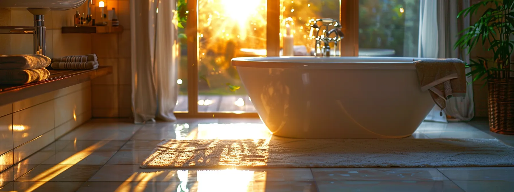 a newly resurfaced bathtub with a slip-resistant surface and modern fixtures, ensuring both safety and functionality in the bathroom.