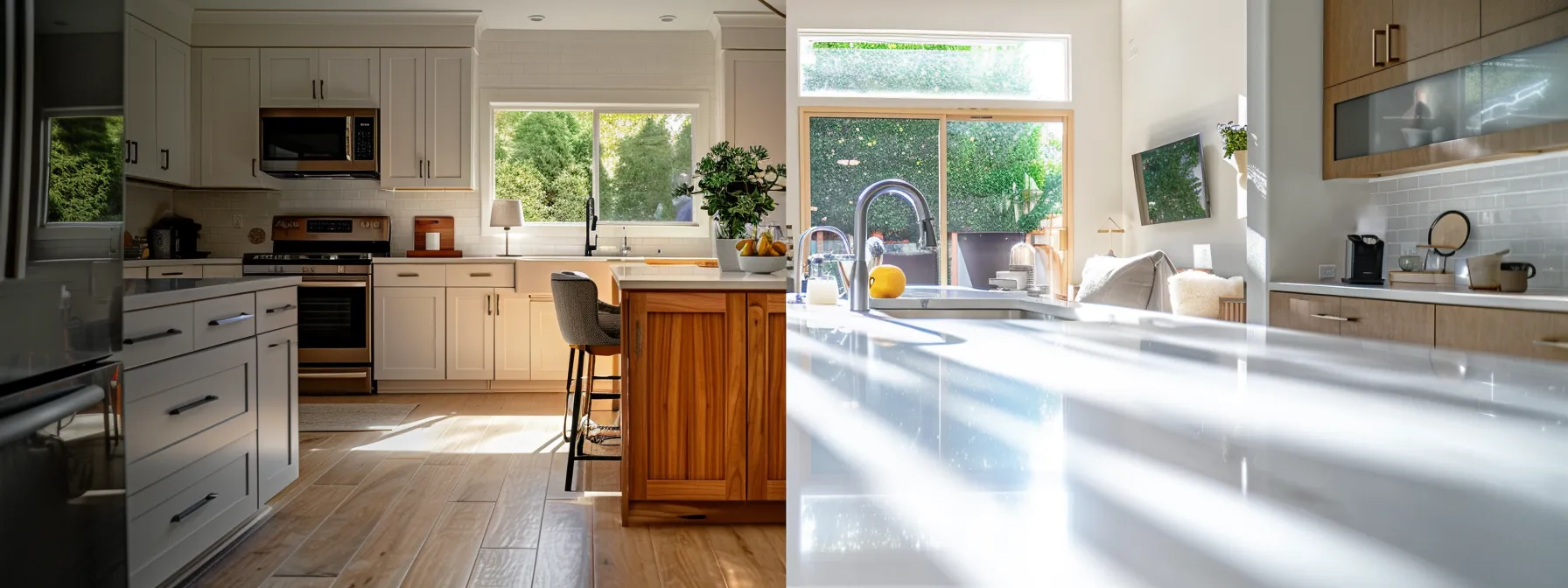 a homeowner comparing the costs of kitchen resurfacing versus a full remodel, considering the financial benefits and long-term value.