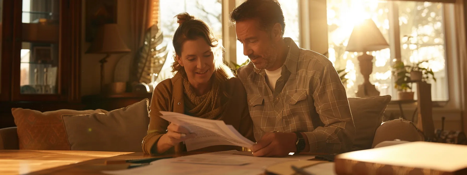 homeowner reviewing a detailed written estimate with a contractor.