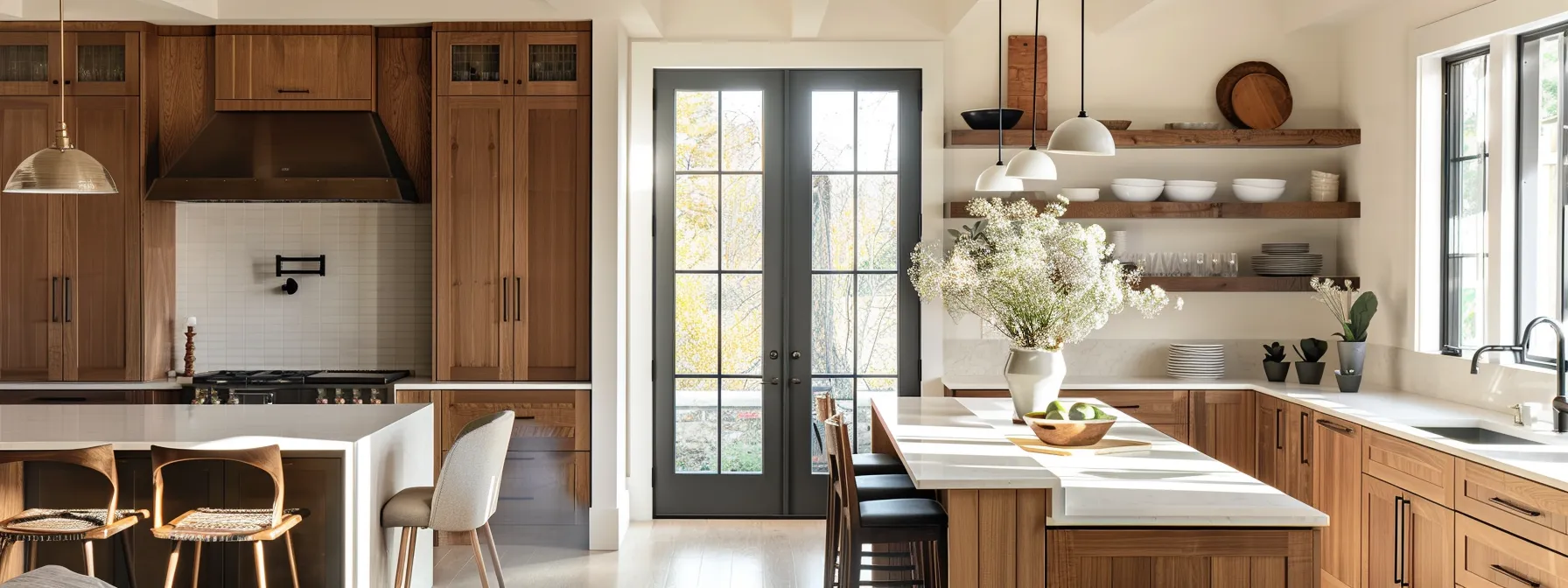 a kitchen with beautifully refinished cabinets, showcasing a commitment to sustainability and eco-friendly living.