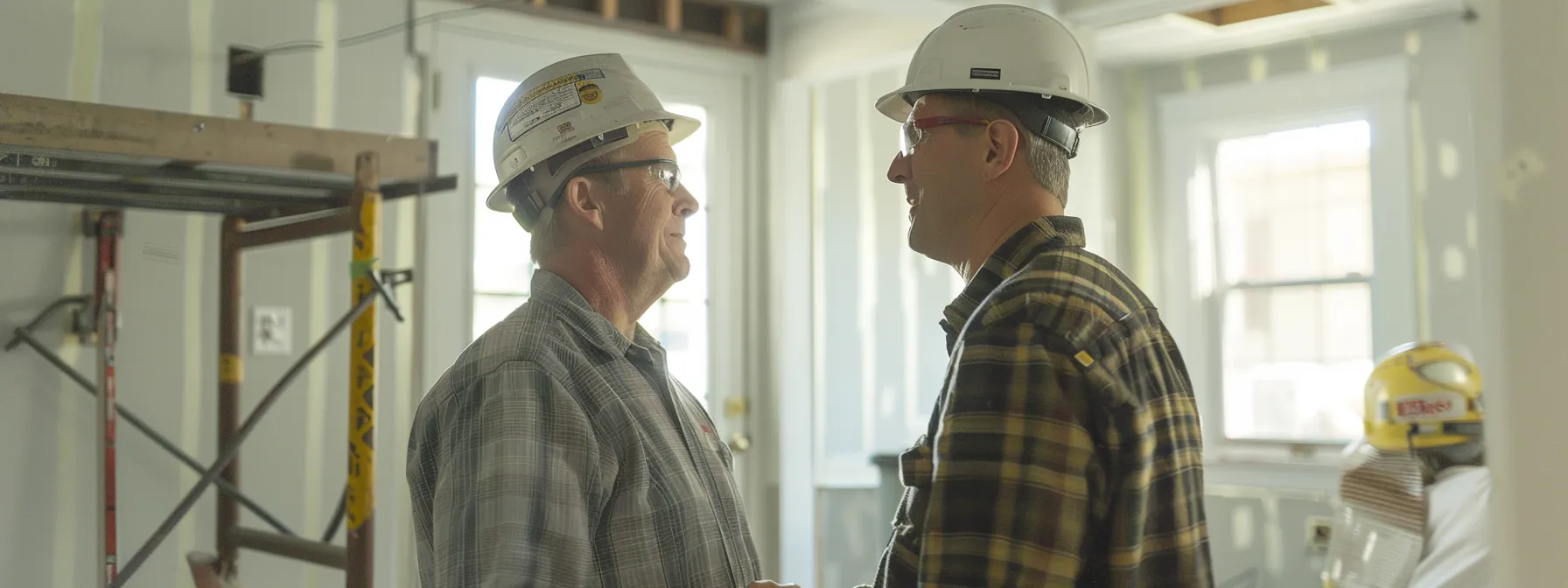 contractor discussing labor costs with a homeowner during a home renovation project.