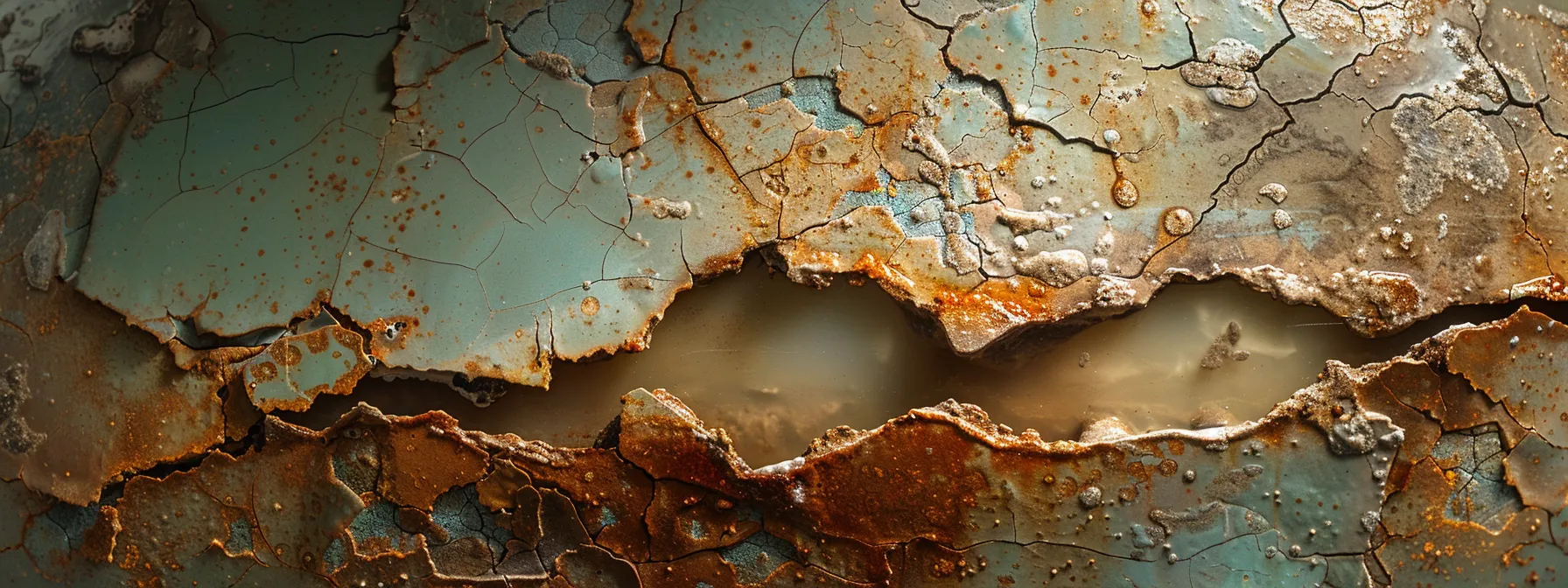 a close-up of a bathtub surface with visible rust, chips, and cracks.