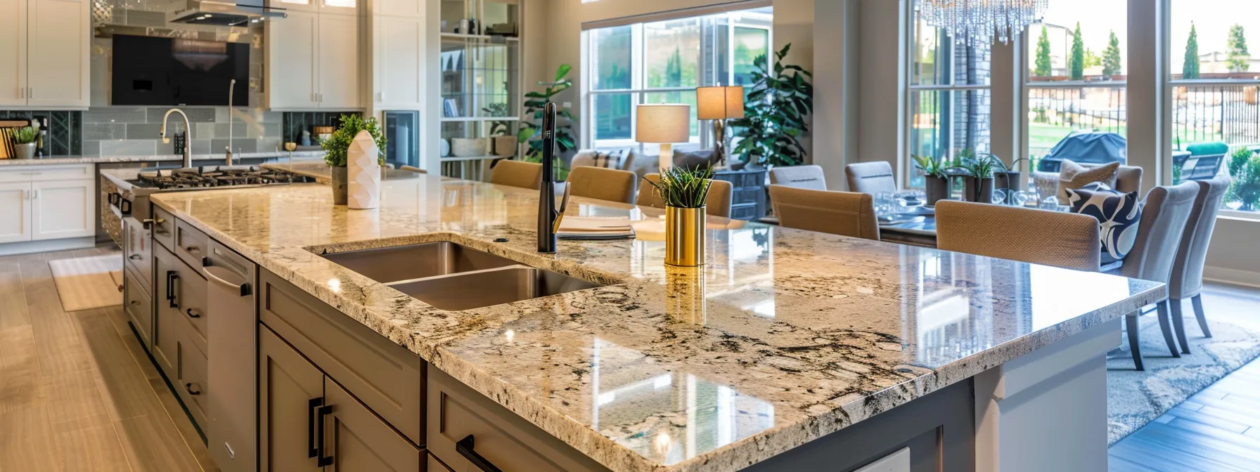 a beautifully modernized kitchen with sleek countertops and elegant finishes, showcasing the potential value added to a property.