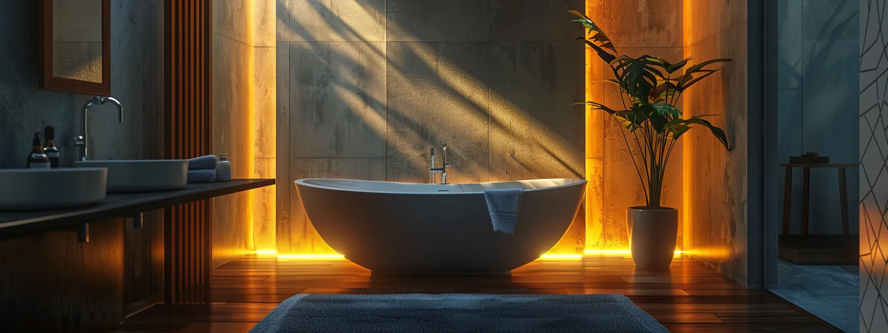 a professional technician resurfacing a bathtub in a bathroom.