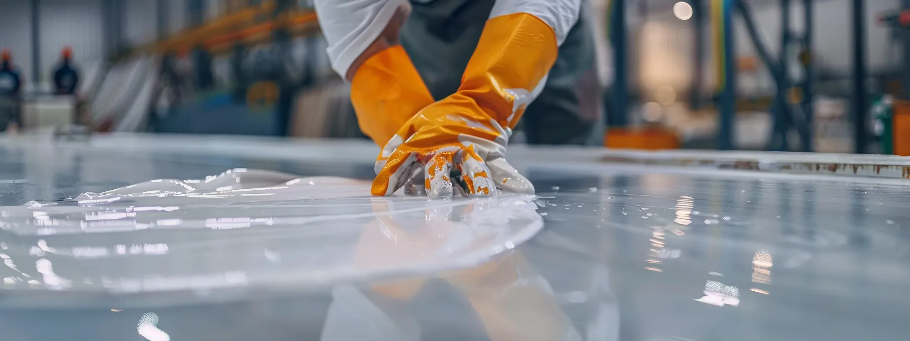 a gleaming white marble countertop being professionally resurfaced with a glossy epoxy finish, showcasing the cost-effective and efficient benefits of countertop resurfacing.