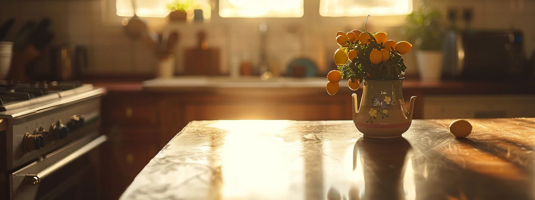 a stunning, newly resurfaced kitchen countertop shines in a modern and eco-friendly home setting.