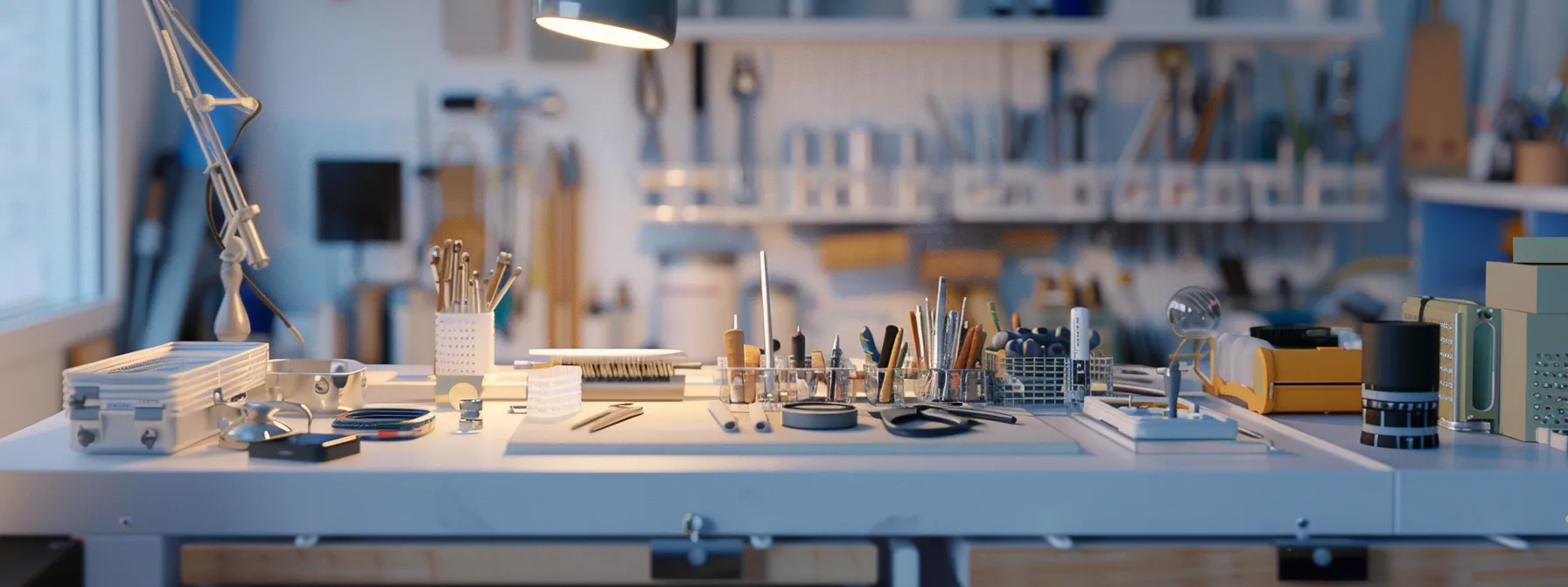 gathering tools and equipment on a clean, organized benchtop ready for a swift transformation.